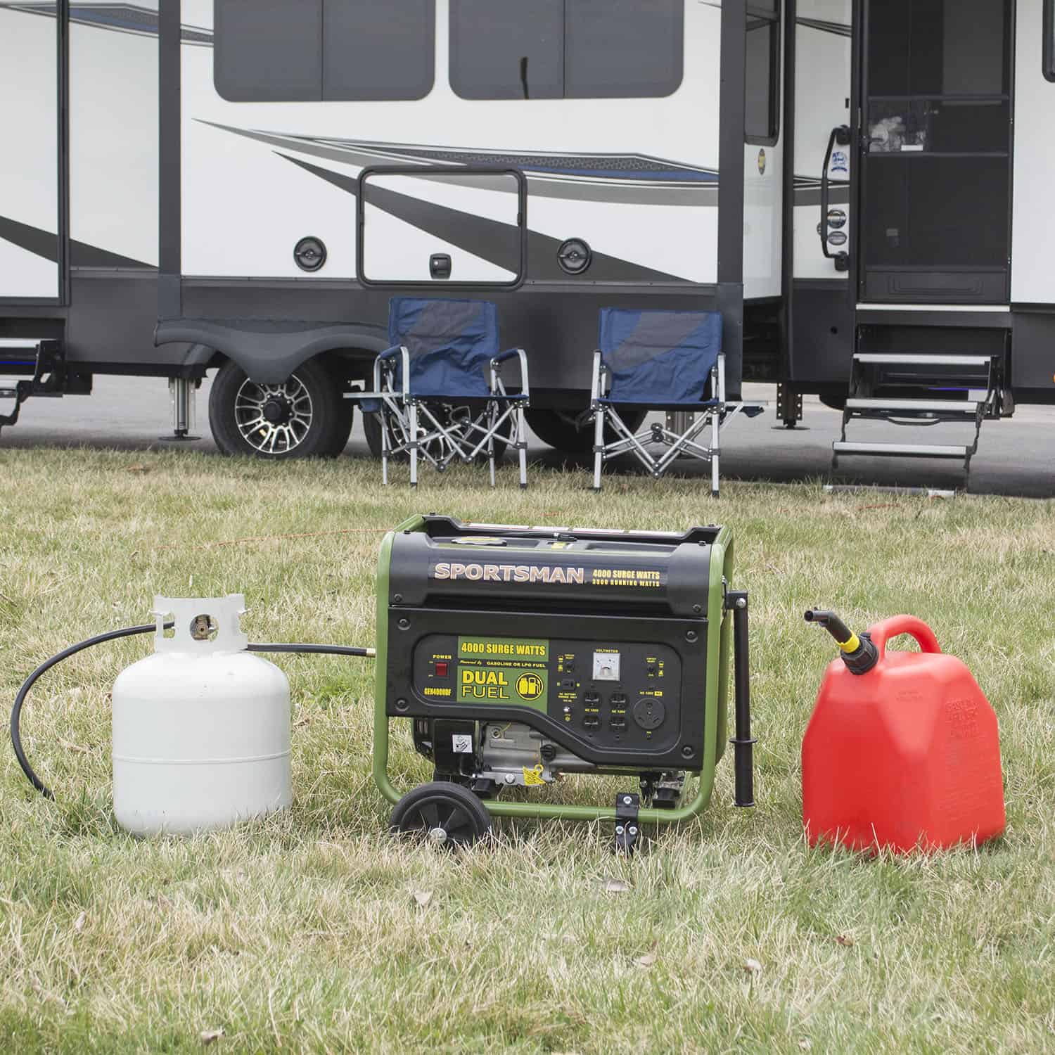 4,000/3,500-Watt Dual Fuel Powered Portable Generator, Runs on LPG or