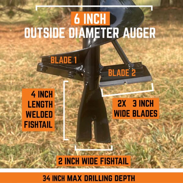 6 Inch Gas Powered Auger 43cc - Earth Series