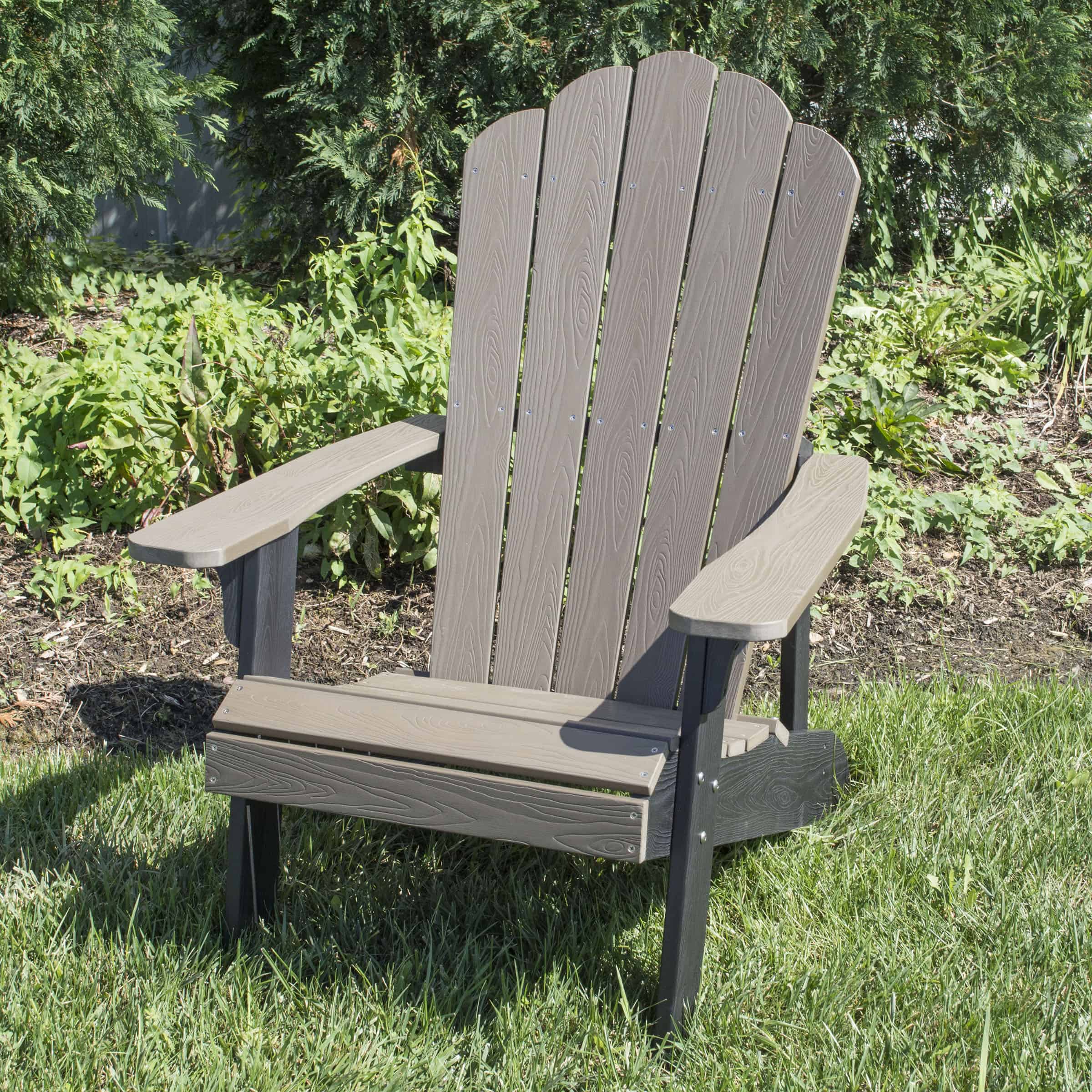 AmeriHome Simulated Wood Outdoor Two Tone Adirondack Chair 