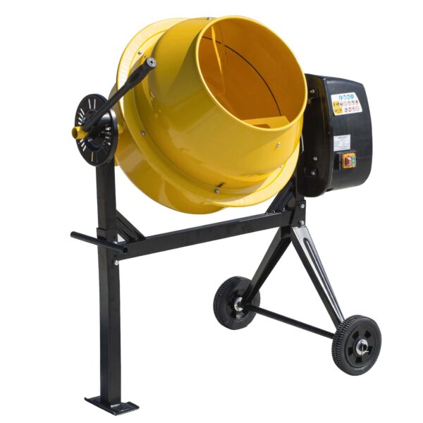 Electric Cement Mixer to mix small quantities of drywall mud, plaster, stucco, mortar, concrete and more.