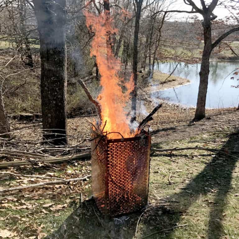 42.5 inch High Stainless Steel Folding Burn Cage and Fire Pit Screen