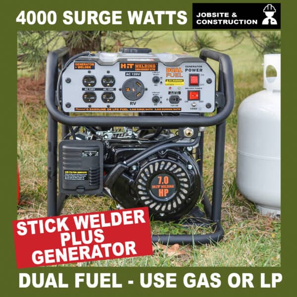 Dual Fuel 4000 Surge Watt Generator Plus Stick Welder/TIG ready w/CO