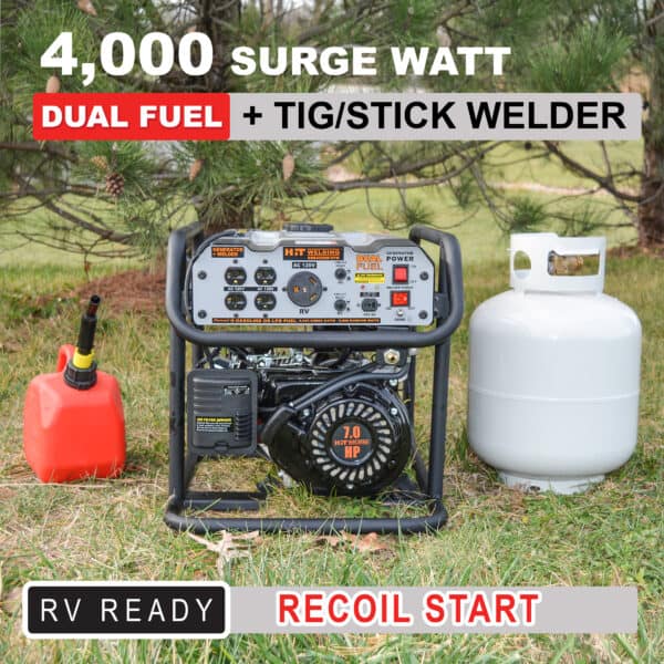 4,000 Surge Watt Dual Fuel Generator Plus Stick Welder w/CO Warning, TIG Ready