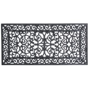 AmeriHome Decorative Scrollwork Indoor/Outdoor Entryway Rubber