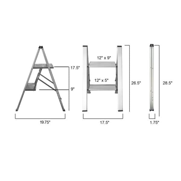 2 Step Aluminum Folding Ladder