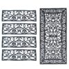 Decorative Scrollwork Entryway Rubber Mat 5 Piece Set