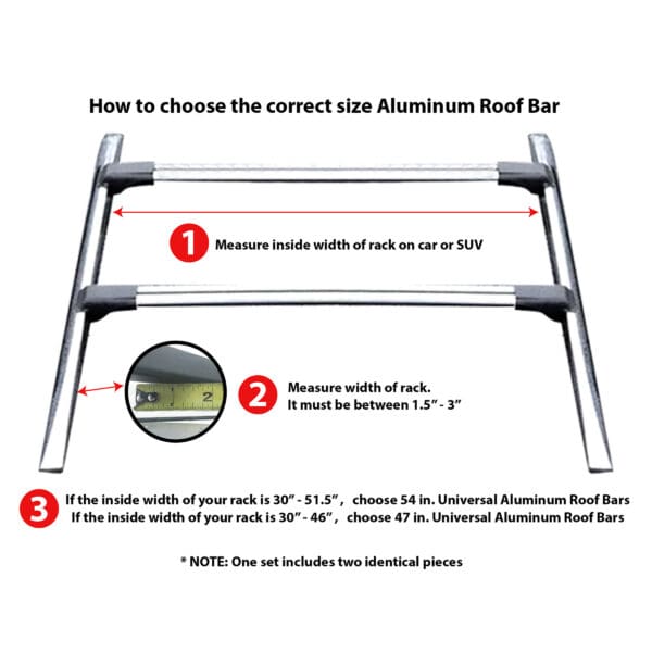 53 in. Universal Aluminum Roof Bars For Full Size SUVs