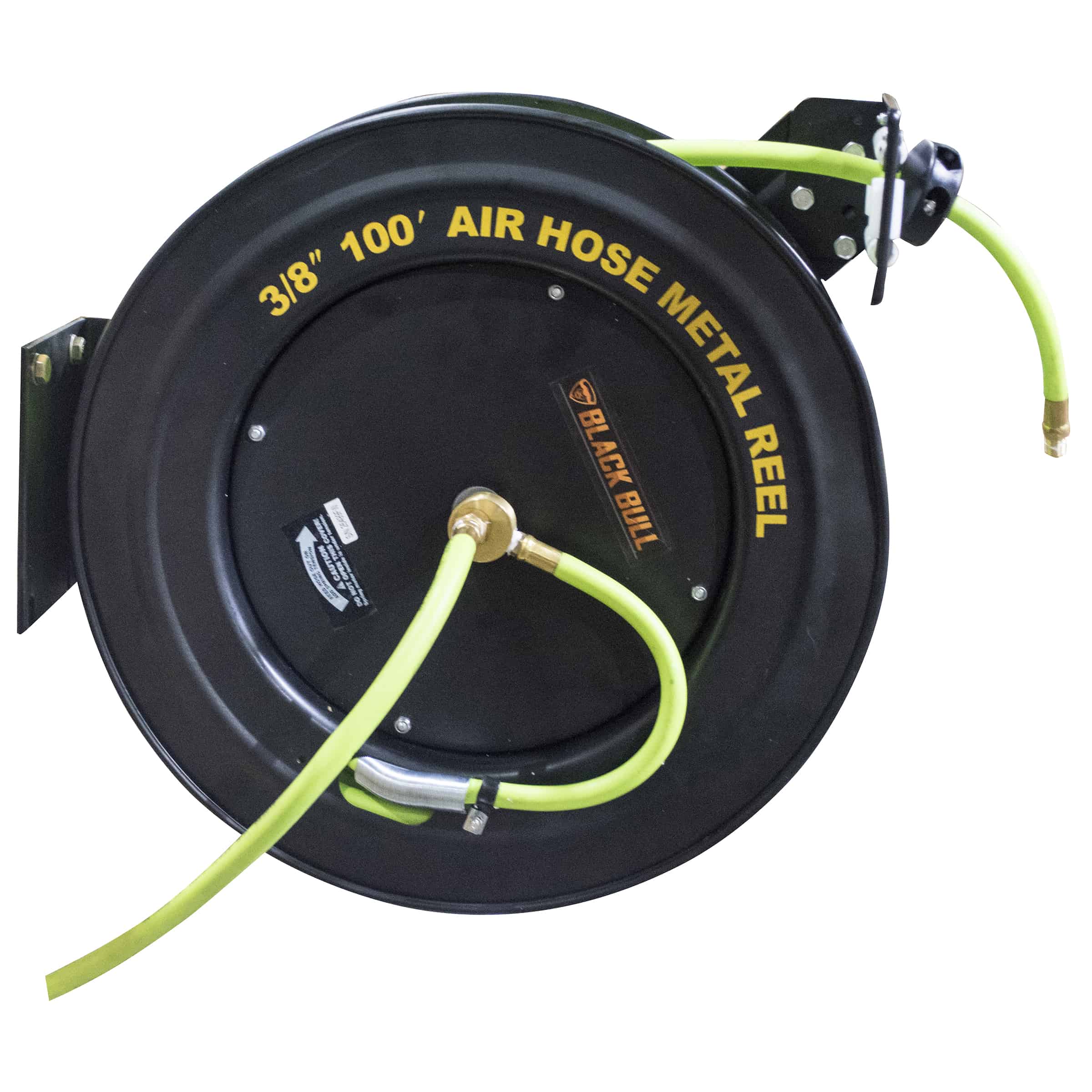 100 Foot Retractable Air Hose Reel with Auto Rewind - Black Bull 