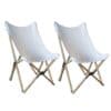 Canvas and Bamboo Butterfly Chair – White