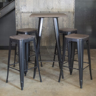 Pub Table with Wood Top