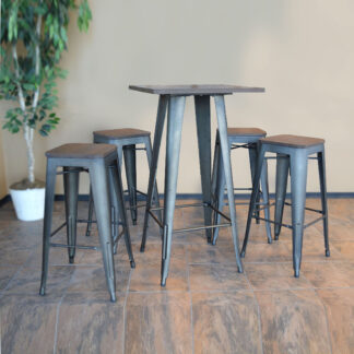 Rustic Gunmetal Pub Table