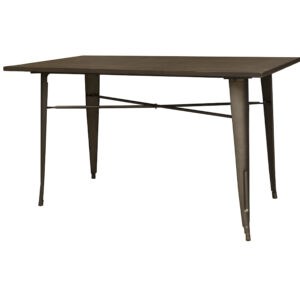 Rustic Gunmetal Metal Dining Table