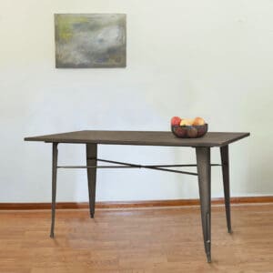 Rustic Gunmetal Metal Dining Table