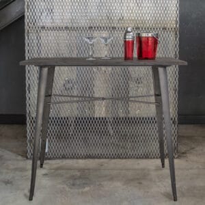 Loft Rustic Gunmetal Counter Height Metal Dining Table with Wood Top