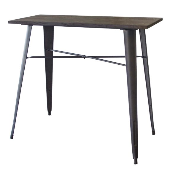 Loft Rustic Gunmetal Counter Height Metal Dining Table with Wood Top