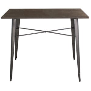 Loft Rustic Gunmetal Counter Height Metal Dining Table with Wood Top