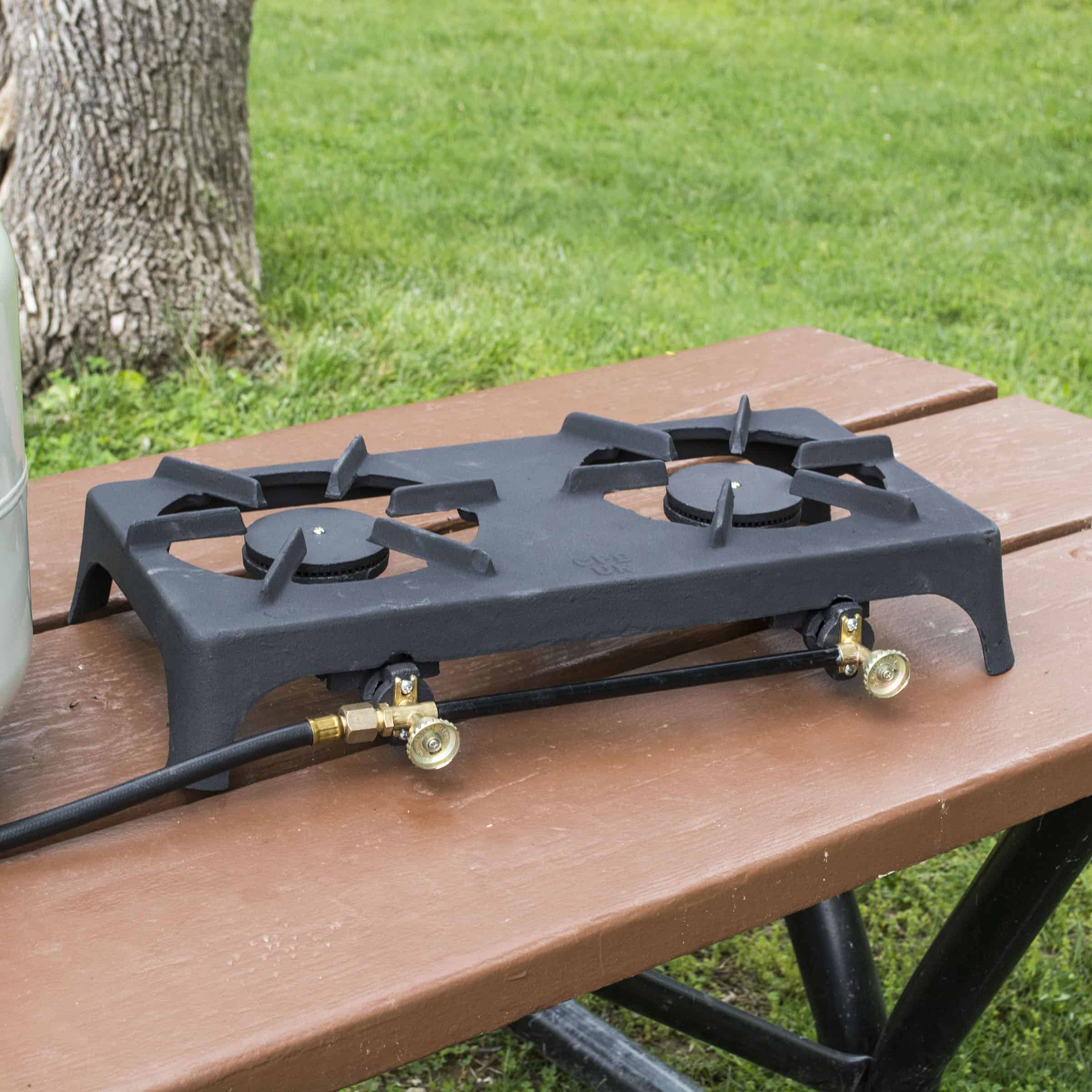 Portable Cast Iron Double Propane Burner