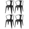 Loft Glossy Black Metal Dining Set – 5 Piece