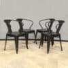 Loft Glossy Black Metal Dining Set – 5 Piece