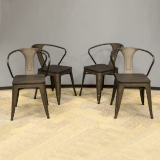 Loft Rustic Gunmetal Metal Dining Chair
