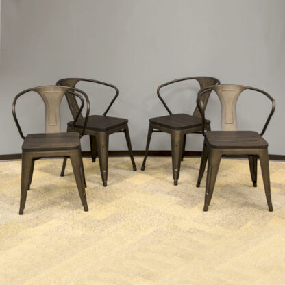Loft Rustic Gunmetal Metal Dining Chair