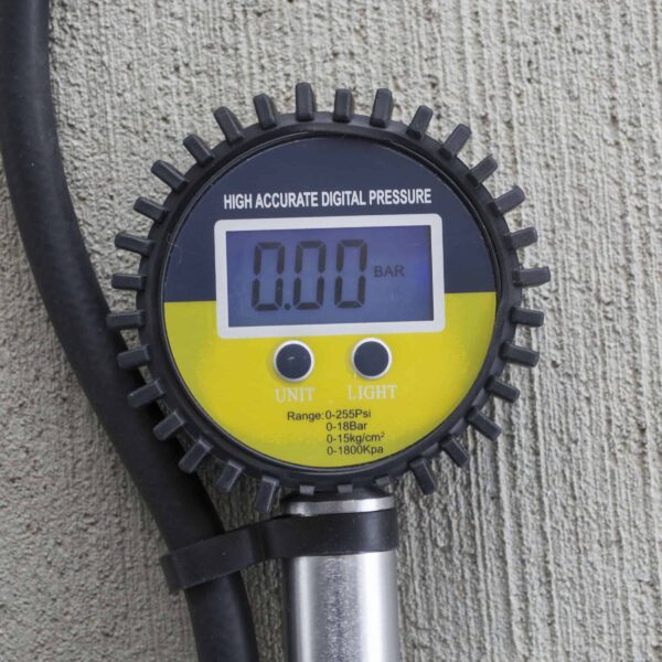 Black Bull 255 PSI Tire Inflator Pressure Gauge with Digital LCD Display