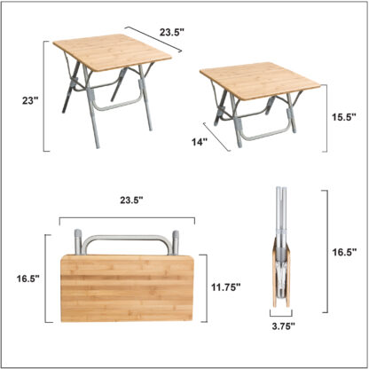 Folding Bamboo Side Table