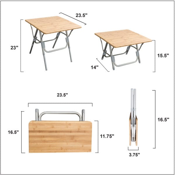 Folding Bamboo Side Table