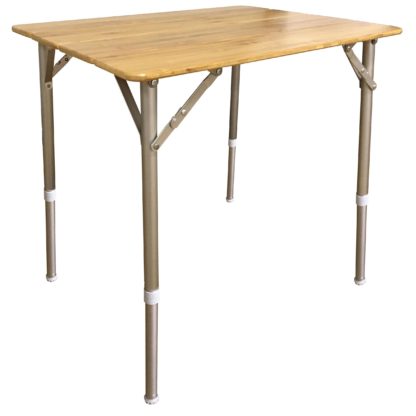 Adjustable Height Folding Bamboo Table With Carry Bag