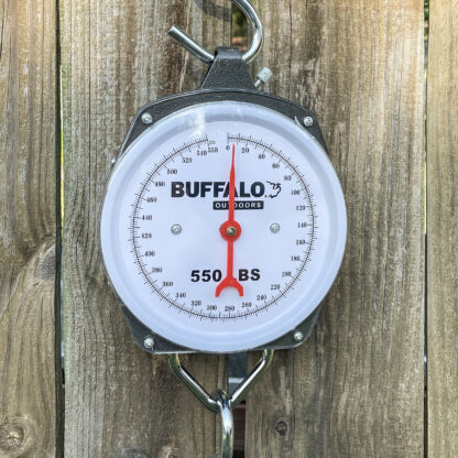 The Buffalo Outdoor 550 Lbs. capacity Hanging Scale is the perfect choice for hunters, butchers and anglers.