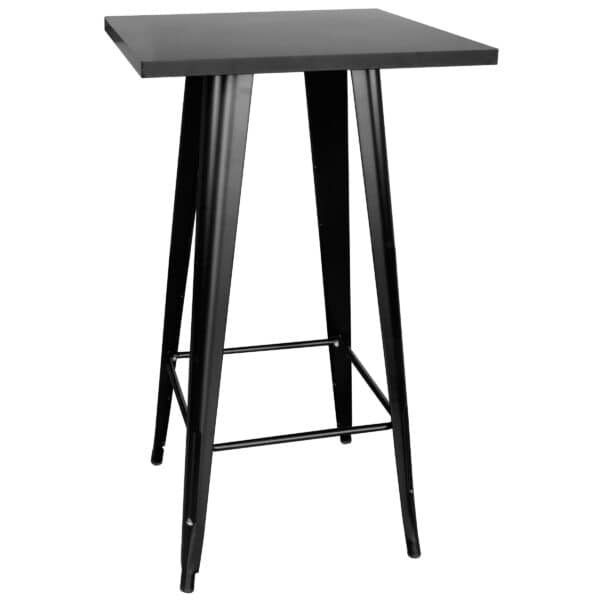 Loft Black Metal Pub Table with Metal Top