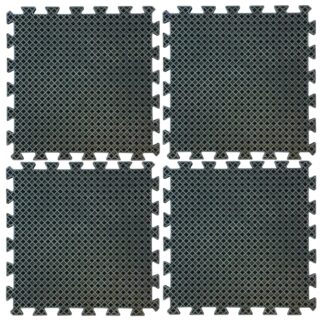 Rubber Mat 4 Piece Interlocking Set, great for warehouse and retail use