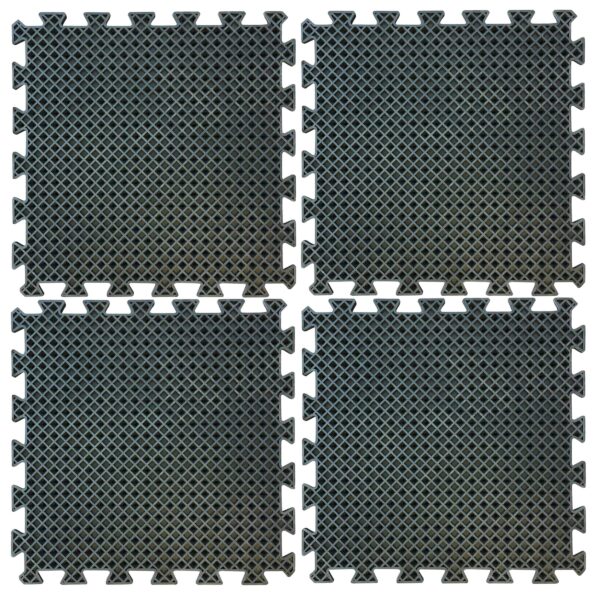 Rubber Mat 4 Piece Interlocking Set, great for warehouse and retail use