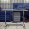 Stainless Steel Adjustable Height Work Table With Rolling Locking Casters