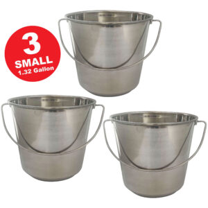 Small Stainless Steel Bucket 3 Piece Set