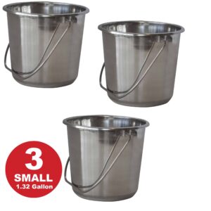 Small Stainless Steel Bucket 3 Piece Set