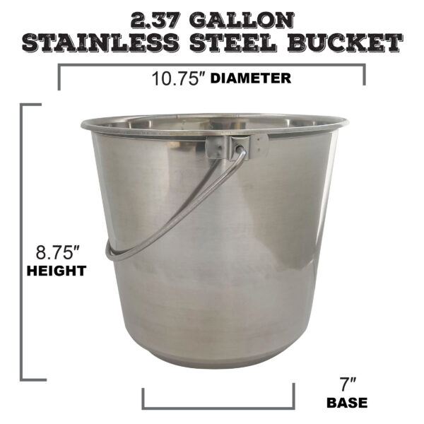 Medium Stainless Steel Buckets 3 Piece Set
