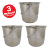 Medium Stainless Steel Buckets 3 Piece Set