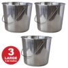Large Stainless Steel Bucket 3 Piece Set