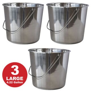 Large Stainless Steel Bucket 3 Piece Set