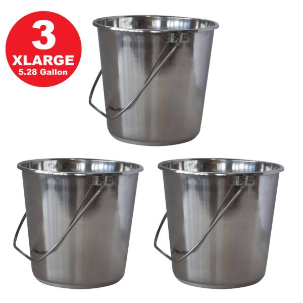 XLarge Stainless Steel Buckets