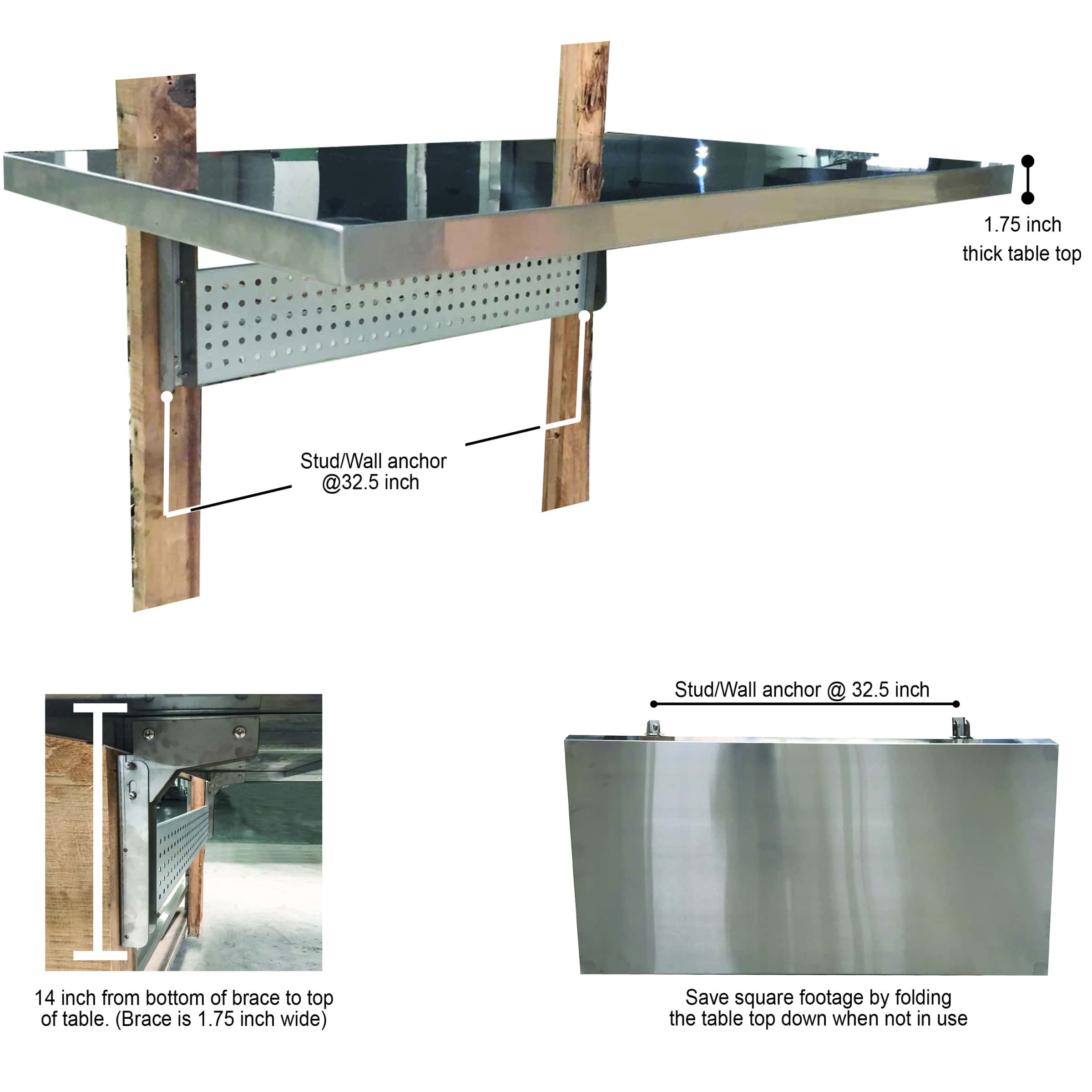 Sportsman series wall mounted folding workbench discount