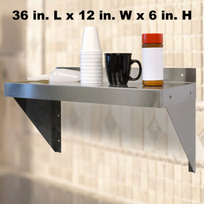 36 Inch Stainless Steel Wall Shelf
