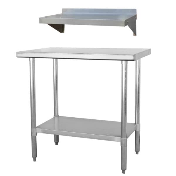 Stainless Steel Table and Shelf Set