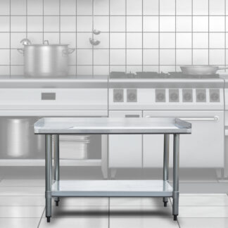 Upturned Edge Stainless Steel Work Table