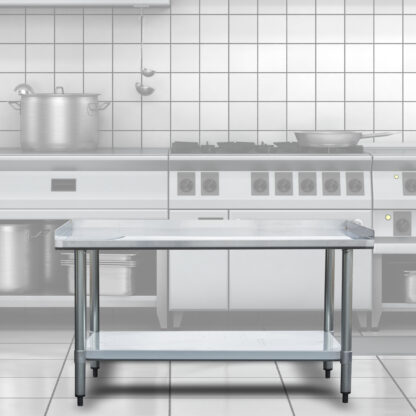Upturned Edge Stainless Steel Work Table 24 x 48 Inches