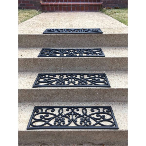 Rubber Scrollwork Stair Tread 4 Pack