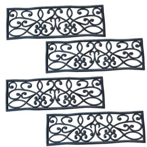 Rubber Scrollwork Stair Tread 4 Pack