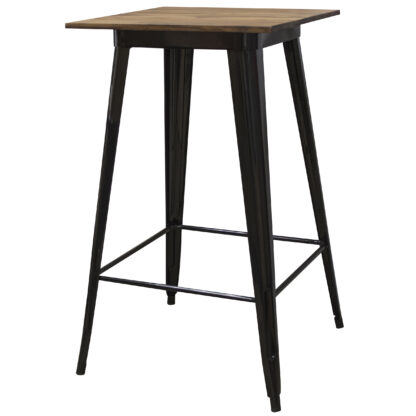 Pub Height Table 24" x 24" with Rosewood Top and Metal Legs