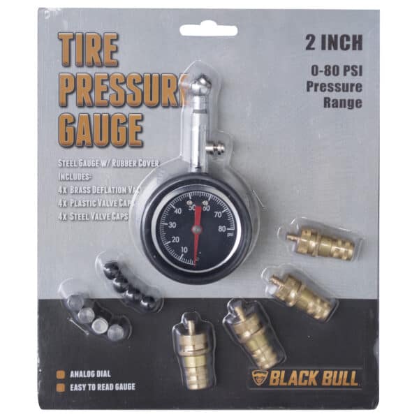 Deflators Set with 2 Inch Tire Pressure Gauge 13 Piece Set